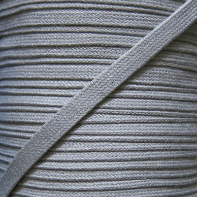 Grey 3/8 Cotton Hoodie Drawstring Flat Tape