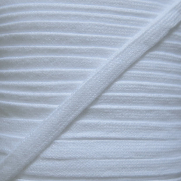White 3/8 Cotton Hoodie Drawstring Flat Tape
