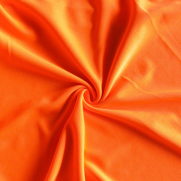 Blaze Orange Dry Pro Micropoly Lycra Pique Knit Fabric