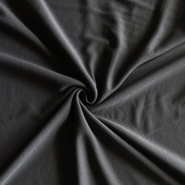 Charcoal Dry Pro Micropoly Lycra Pique Knit Fabric