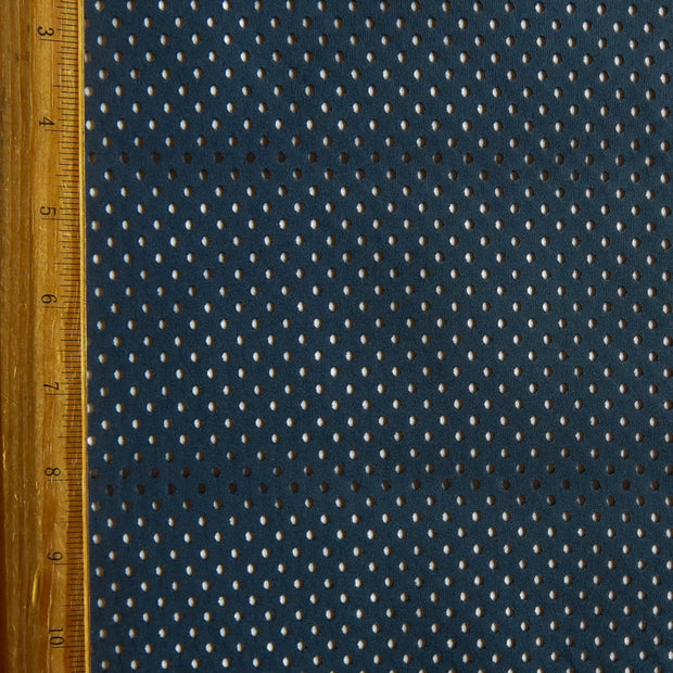 Dusky Blue Laser Dots Recycled Poly Spandex Athletic Knit Fabric