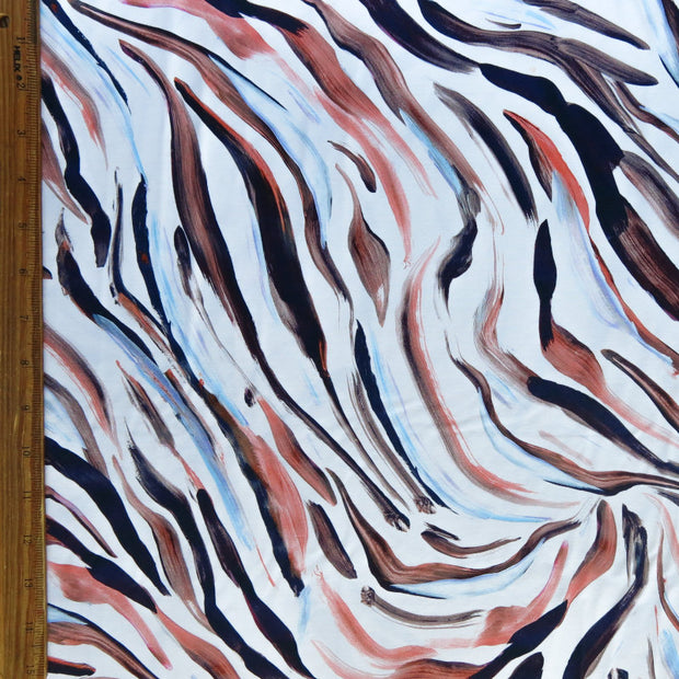Earthscape Swirl Nylon Spandex Swimsuit Fabric - 33" Remnant