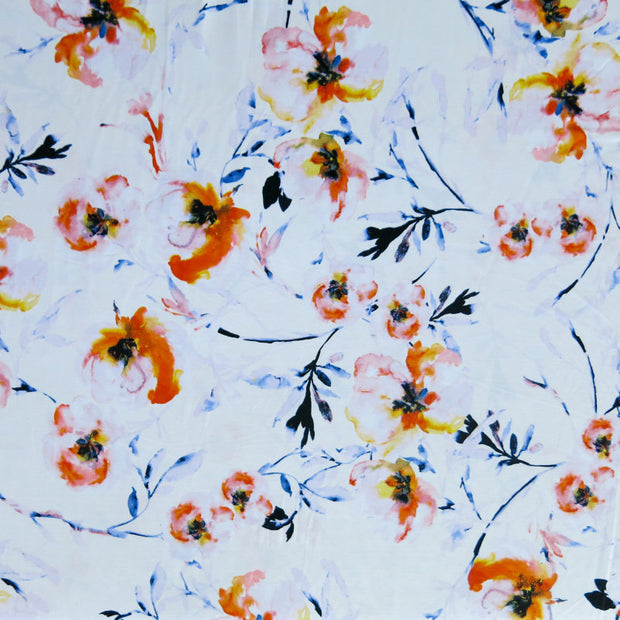 Faded Poppies Nylon Spandex Swimsuit Fabric