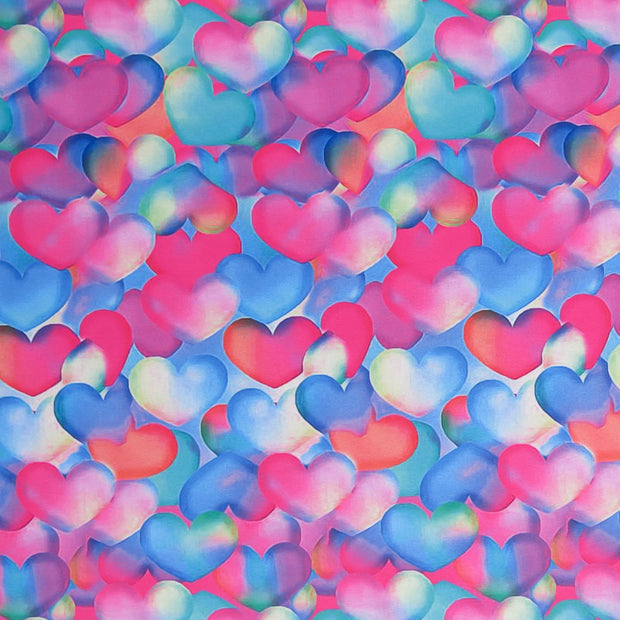 Flirtatious Hearts Poly Spandex Swimsuit Fabric