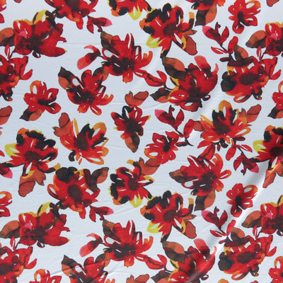 Floral Flames Poly Spandex Brushed Jersey Knit Fabric