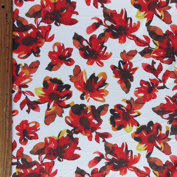 Floral Flames Poly Spandex Brushed Jersey Knit Fabric – The Fabric Fairy