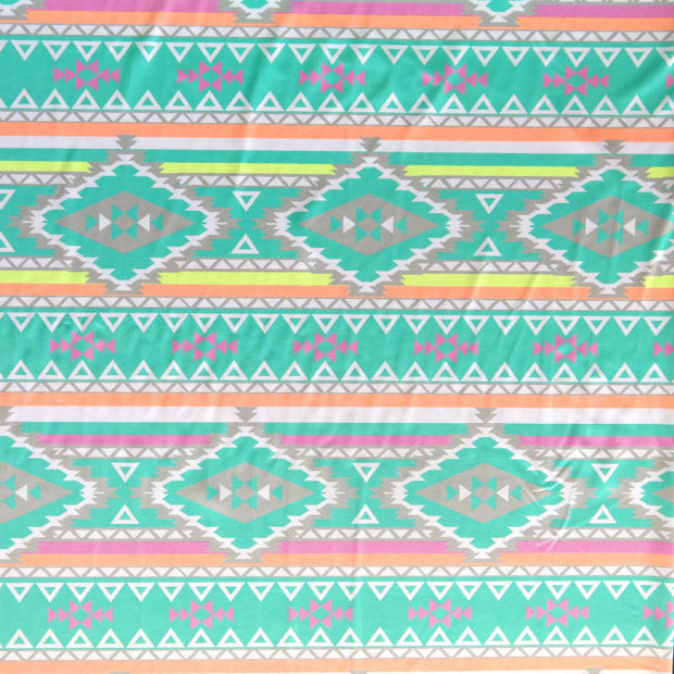 Fluorescent Aztec Nylon Spandex Swimsuit Fabric