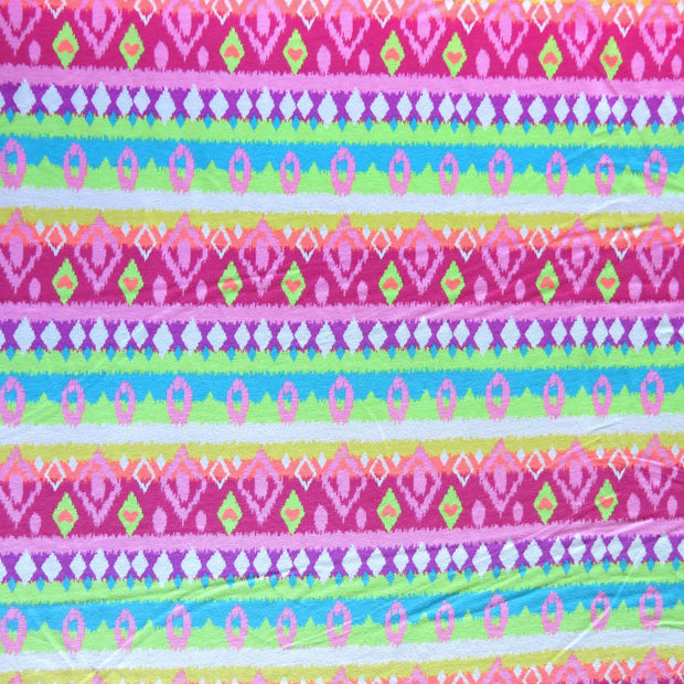 Fluorescent Diamond Stripes Cotton Knit Fabric