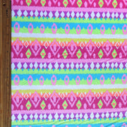 Fluorescent Diamond Stripes Cotton Knit Fabric