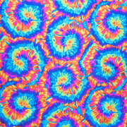Fluorescent Tie Dye Pinwheels Poly Spandex Swimsuit Fabric - 31" Remnant