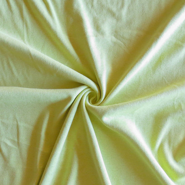 Fluorescent Yellow Cotton Rib Knit Fabric