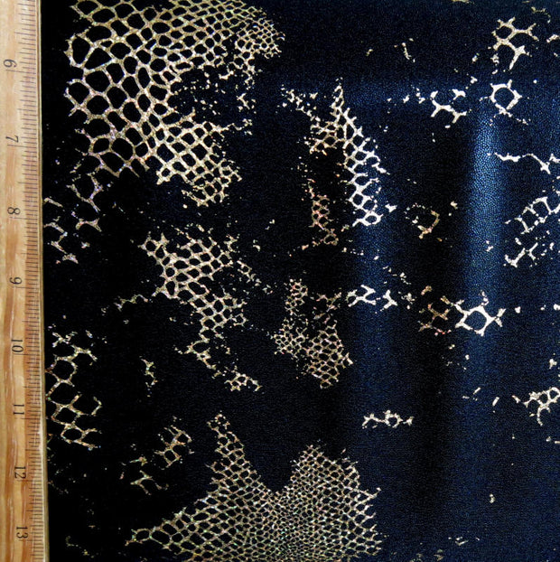 Gold Foil Reptile Nylon Spandex Swimsuit Fabric