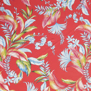 Foliage on Coral Poly Spandex Swimsuit Fabric