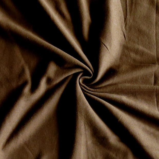 Fudgey Brown Cotton Rib Knit Fabric