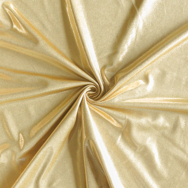Gold Liquid Metallic Polyester Spandex Swimsuit Fabric