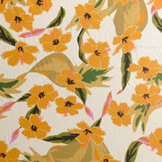 Golden Hibiscus Nylon Spandex Swimsuit Fabric