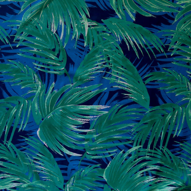 Green/Blue Palms Nylon Spandex Swimsuit Fabric