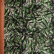 Jaguar Green Ferns on Yellow Nylon Spandex Athletic/Swimsuit Knit Fabric