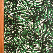 Green Ferns on Yellow Nylon Spandex Swimsuit Fabric