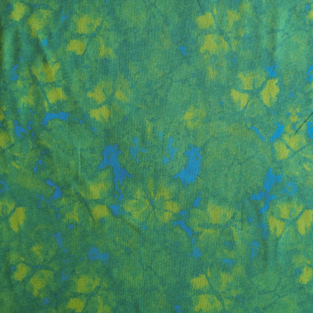 Green Shamrock Tie Dye Cotton Jersey Knit Fabric
