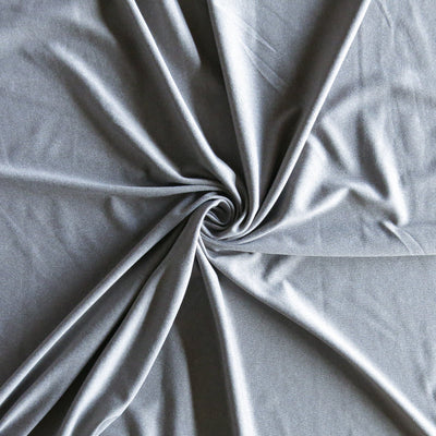 Grey Heather Poly Spandex Athletic Knit Fabric