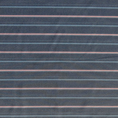 Pink and Blue Stripe on Grey Stretch Woven Fabric