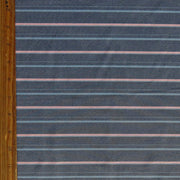 Pink and Blue Stripe on Grey Stretch Woven Fabric