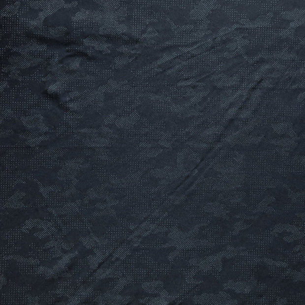 Grey Textured Camo on Black Nylon Spandex Swimsuit Fabric - 21" Remnant