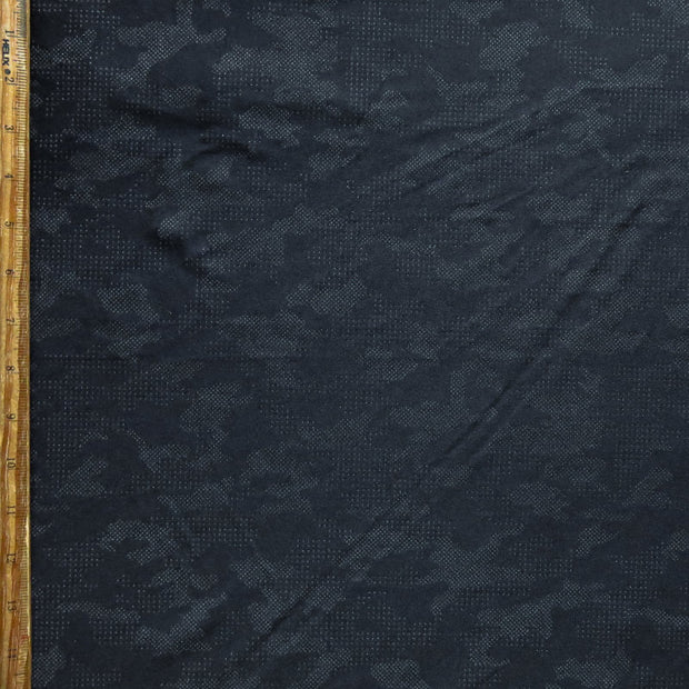 Grey Textured Camo on Black Nylon Spandex Swimsuit Fabric - 21" Remnant