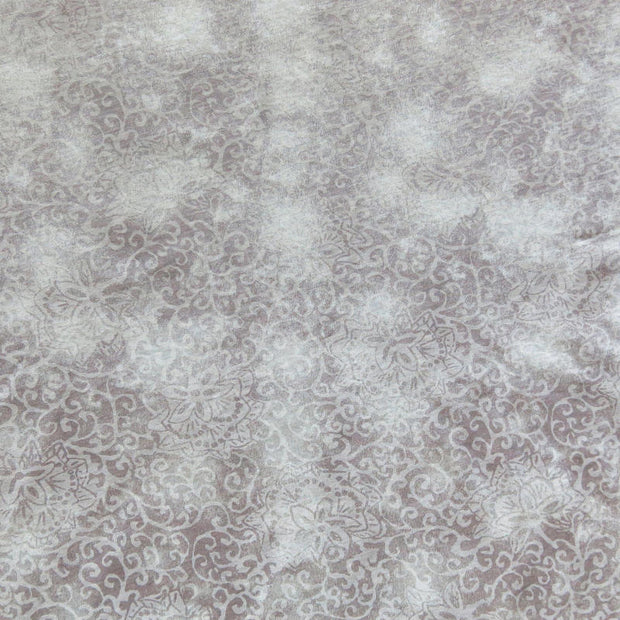 Grey Lotus Flower Cotton Knit Fabric