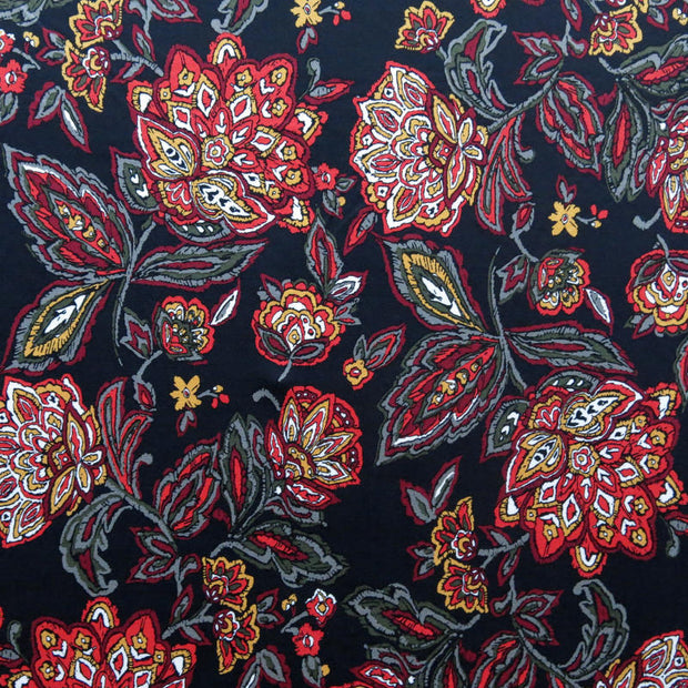 Harvest Floral Poly Spandex Knit Fabric