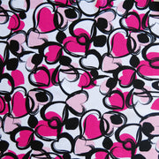 Sweet Hearts Nylon Spandex Swimsuit Fabric, Pink Colorway