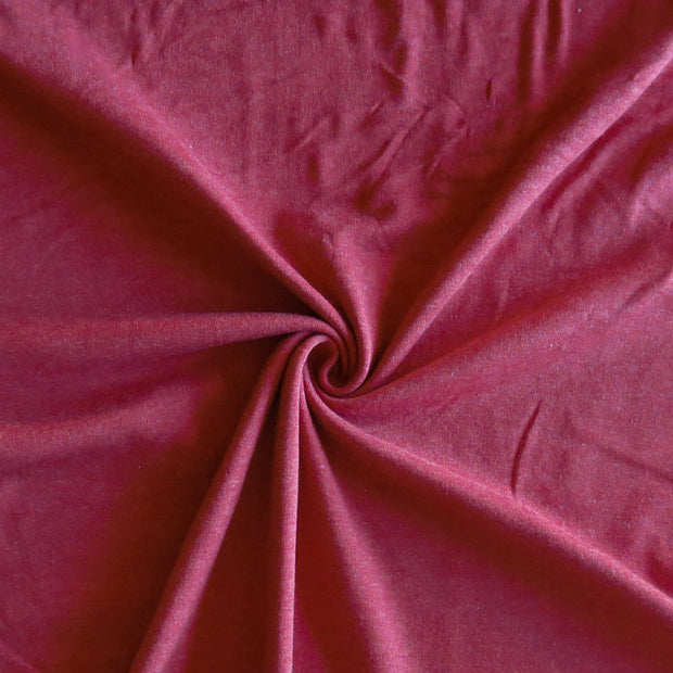 Heathered Brick Red Cotton Rib Knit Fabric