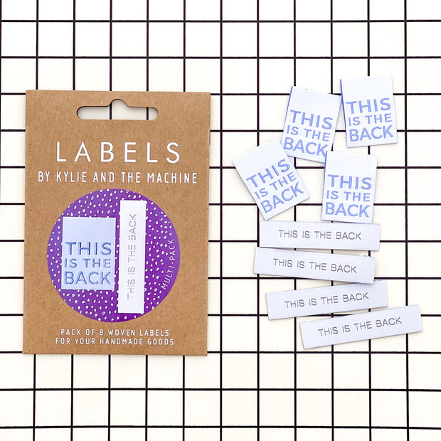 "This is The Back" 10 Pack Woven Labels by Kylie and the Machine