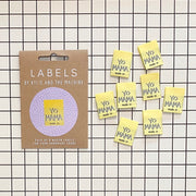 "Yo Mama Made It" 10 Pack Woven Labels by Kylie and the Machine