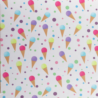 Ice Cream Cones and Polka Dots Poly Spandex Swimsuit Fabric