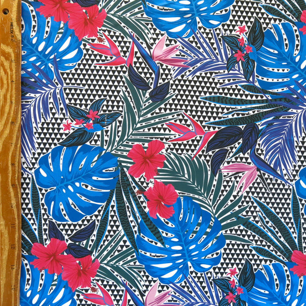 Jungle Triangles Poly Spandex Swimsuit Fabric
