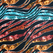 Multi Color Leopard Stripe Nylon Spandex Swimsuit Fabric