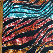 Multi Color Leopard Stripe Nylon Spandex Swimsuit Fabric