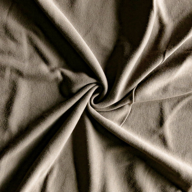 Light Brown Cotton Rib Knit Fabric