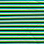 Lime, Black, Peacock, and White Stripe Nylon Spandex Swimsuit Fabric