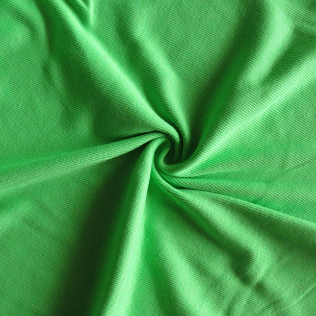 Lime Green 2x1 Cotton Rib Knit Fabric