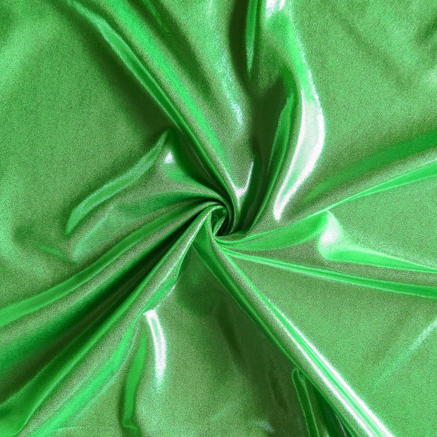Lime Green Liquid Metallic Polyester Spandex Swimsuit Fabric