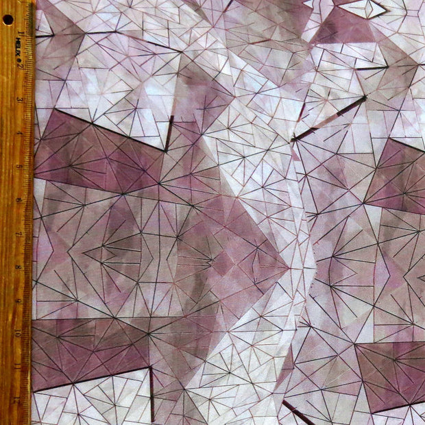 Mauve Geo Nylon Spandex Swimsuit Fabric - 18" Remnant