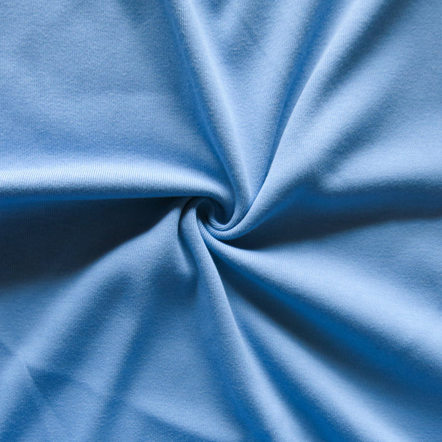 Medium Blue Cotton Heavy Rib Knit Fabric