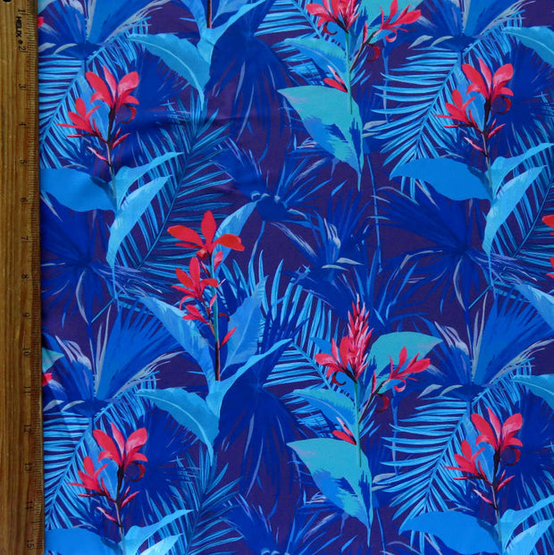 Midnight Tropical Nylon Spandex Swimsuit Fabric