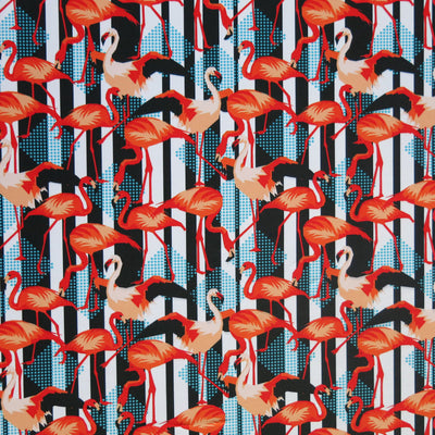 Modern Flamingo Poly Spandex Swimsuit Fabric