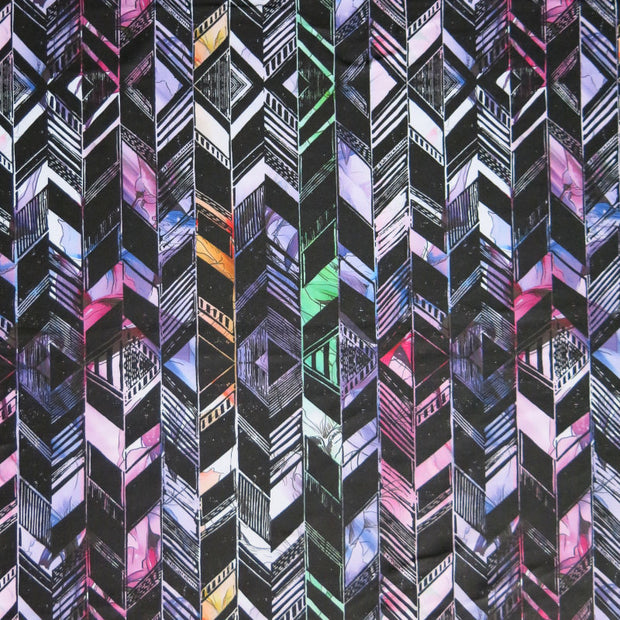 Olympus Multi Color Chevron Bands Poly Spandex Athletic Jersey Knit Fabric