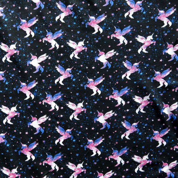 Mystic Unicorns Cotton Lycra Jersey Knit Fabric - 18" Remnant