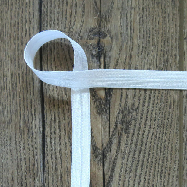 Narrow White Fold Over Elastic Trim